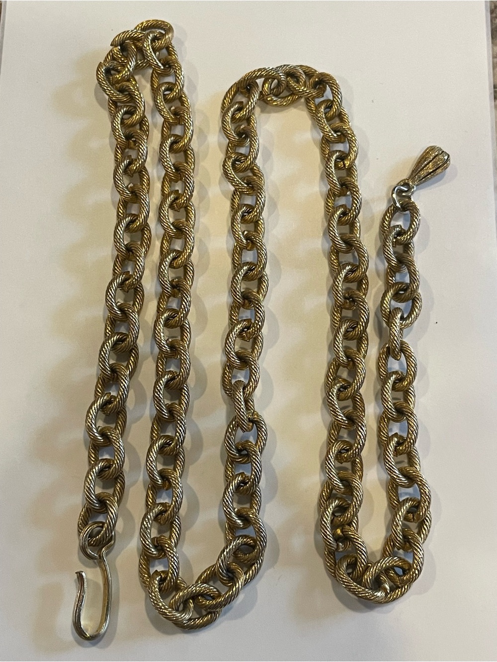 Vintage Gold Tone Chain Necklace #9790